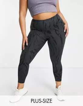 Черные леггинсы с графическим принтом adidas Training plus Icons