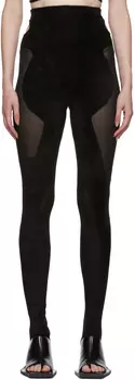Черные леггинсы с интарсией из шенилла Dion Lee