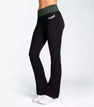 Черные леггинсы с контрастной полосой ананаса Bootcut Pineapple, черный