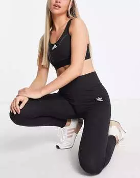 Черные леггинсы с логотипом adidas Originals