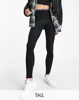 Черные леггинсы с логотипом Topshop Tall