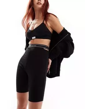 Черные леггинсы с отделкой логотипом Tommy Jeans