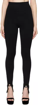 Черные леггинсы с разрезом спереди Victoria Beckham