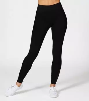 Черные леггинсы с сетчатыми вставками ананасового цвета Pineapple, черный