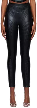 Черные леггинсы с тиснением Mugler