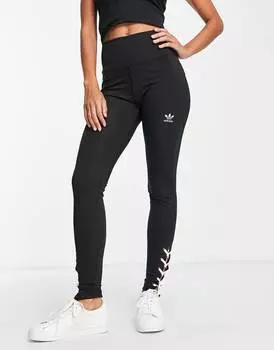 Черные леггинсы с трилистником adidas Originals Always Original