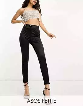 Черные леггинсы с высокой талией ASOS DESIGN Petite Disco