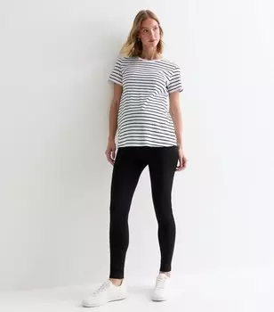 Черные леггинсы с высокой талией для беременных New Look, черный