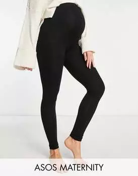 Черные леггинсы с выступающими чашечками ASOS DESIGN Maternity 2 – ЧЕРНЫЕ