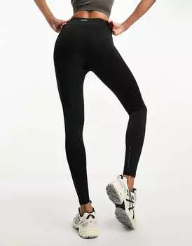 Черные леггинсы с завязкой на талии и карманом для бега Icon 4505 ASOS