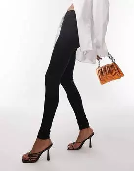 Черные леггинсы с завышенной талией Topshop