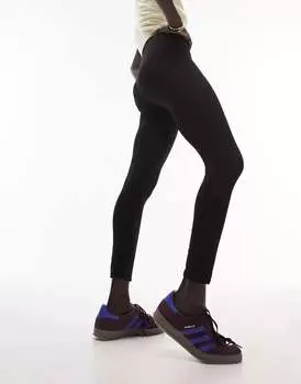 Черные леггинсы с завышенной талией Topshop
