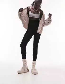 Черные леггинсы с завышенной талией Topshop