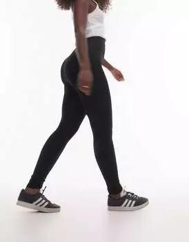 Черные леггинсы с завышенной талией Topshop Hourglass