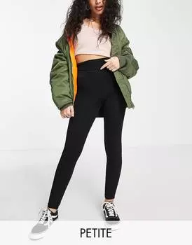Черные леггинсы с завышенной талией Topshop Petite