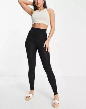 Черные леггинсы с завышенной талией Topshop Tall