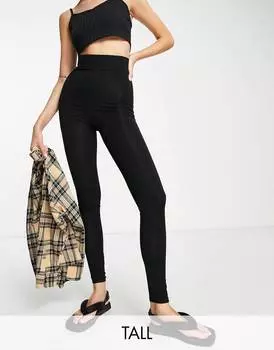 Черные леггинсы с завышенной талией Topshop Tall