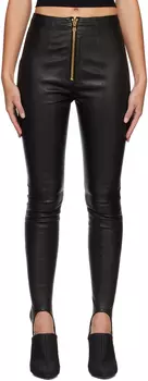 Черные леггинсы со стременами Balmain