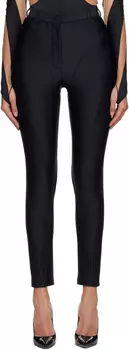 Черные леггинсы со вставками Mugler