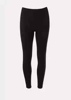 Черные леггинсы в рубчик с османской строчкой Papaya