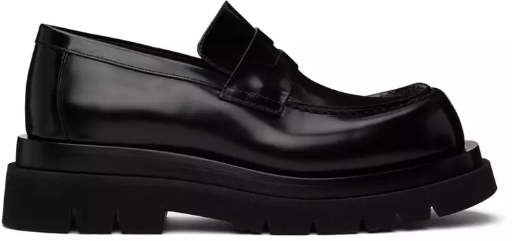 Черные лоферы Bottega Veneta с выступами
