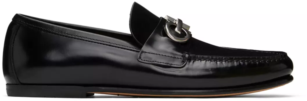 Черные лоферы Galileo Ferragamo