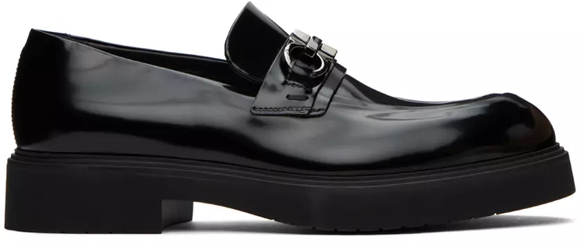 Черные лоферы Gancini Ferragamo