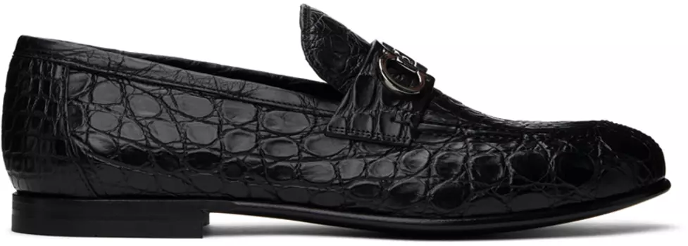 Черные лоферы Gin Lux Ferragamo