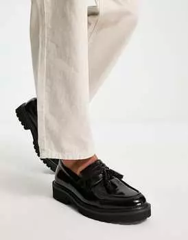 Черные лоферы из искусственной кожи с кисточками ASOS DESIGN