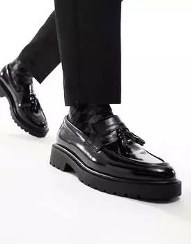 Черные лоферы из искусственной кожи с кисточками ASOS