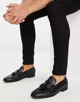 Черные лоферы из искусственной кожи с кисточками ASOS DESIGN