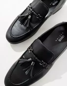 Черные лоферы из искусственной кожи с кисточками ASOS DESIGN