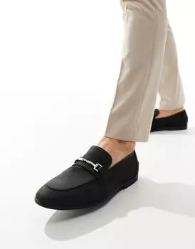 Черные лоферы из искусственной замши ASOS DESIGN с трензелем