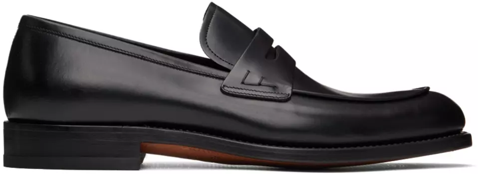 Черные лоферы из ткани Ferragamo