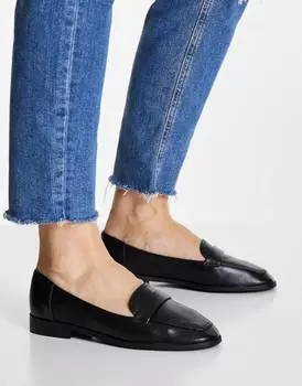 Черные лоферы на плоской подошве ASOS DESIGN Mussy
