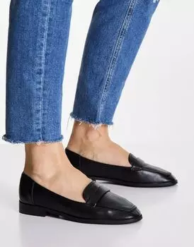 Черные лоферы на плоской подошве ASOS Mussy