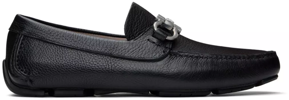 Черные лоферы с орнаментом Gancini Ferragamo, цвет Black