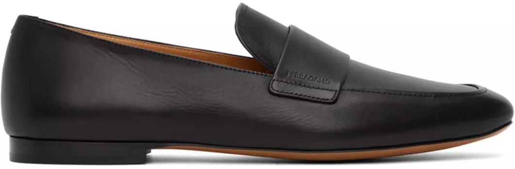 Черные лоферы с седлом Ferragamo