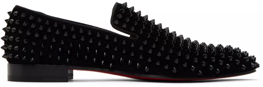 Черные лоферы с шипами одуванчика Christian Louboutin