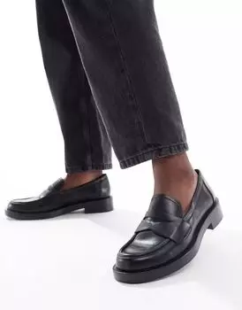 Черные лоферы Stradivarius