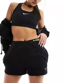 Черные махровые шорты Nike