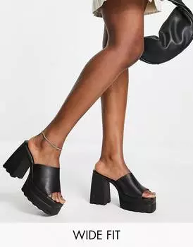 Черные массивные босоножки на платформе и каблуке на платформе ASOS DESIGN Wesley ASOS DESIGN