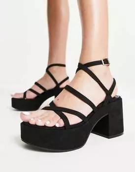 Черные массивные босоножки на средней платформе ASOS DESIGN Hoxton
