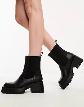 Черные массивные ботильоны Steve Madden Sharpen из жесткой ткани