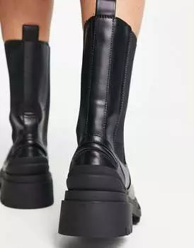 Черные массивные ботинки челси Bershka
