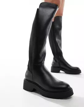 Черные массивные ботинки для верховой езды до колена Steve Madden Callback