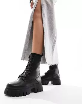 Черные массивные ботинки на шнуровке ASOS DESIGN Anchor