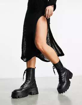 Черные массивные ботинки на шнуровке ASOS DESIGN Amaze