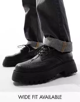 Черные массивные броги на шнуровке ASOS DESIGN