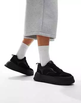 Черные массивные кроссовки из искусственной замши ASOS DESIGN